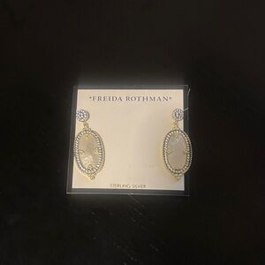 NWT Freida Rothman Imperial Mother of Pearl Earrings